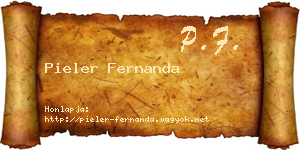 Pieler Fernanda névjegykártya